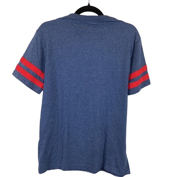 Marvel Spider-Man Graphic‎ Tee Size Small Blue & Red Striped Sleeves - Picture 5 of 8